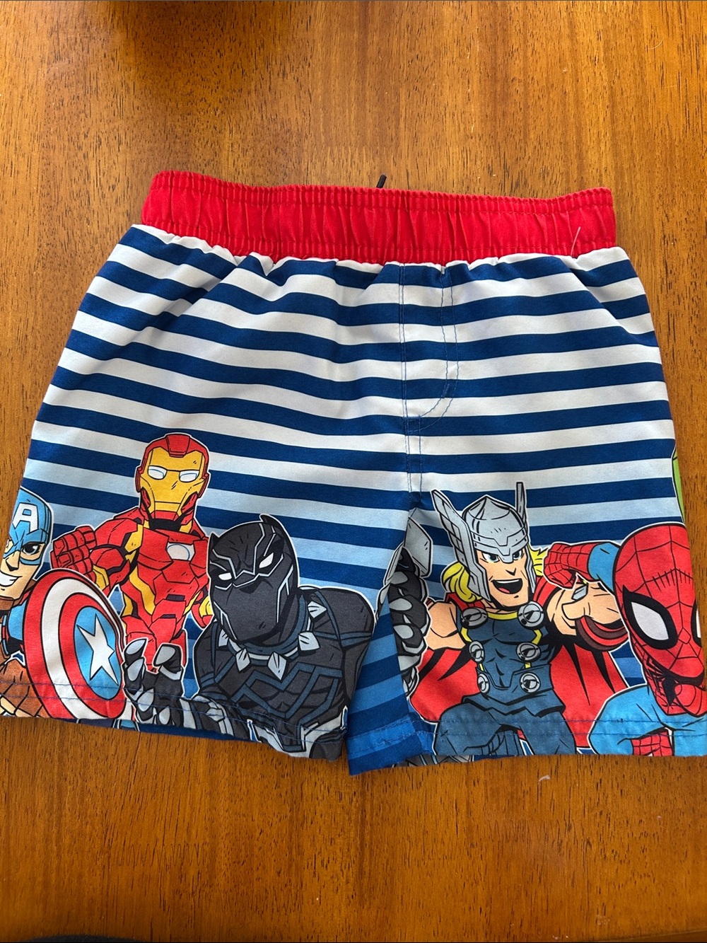 Boys Marvel Superhero Swim Trunks - Red, Navy & White Sz 5T